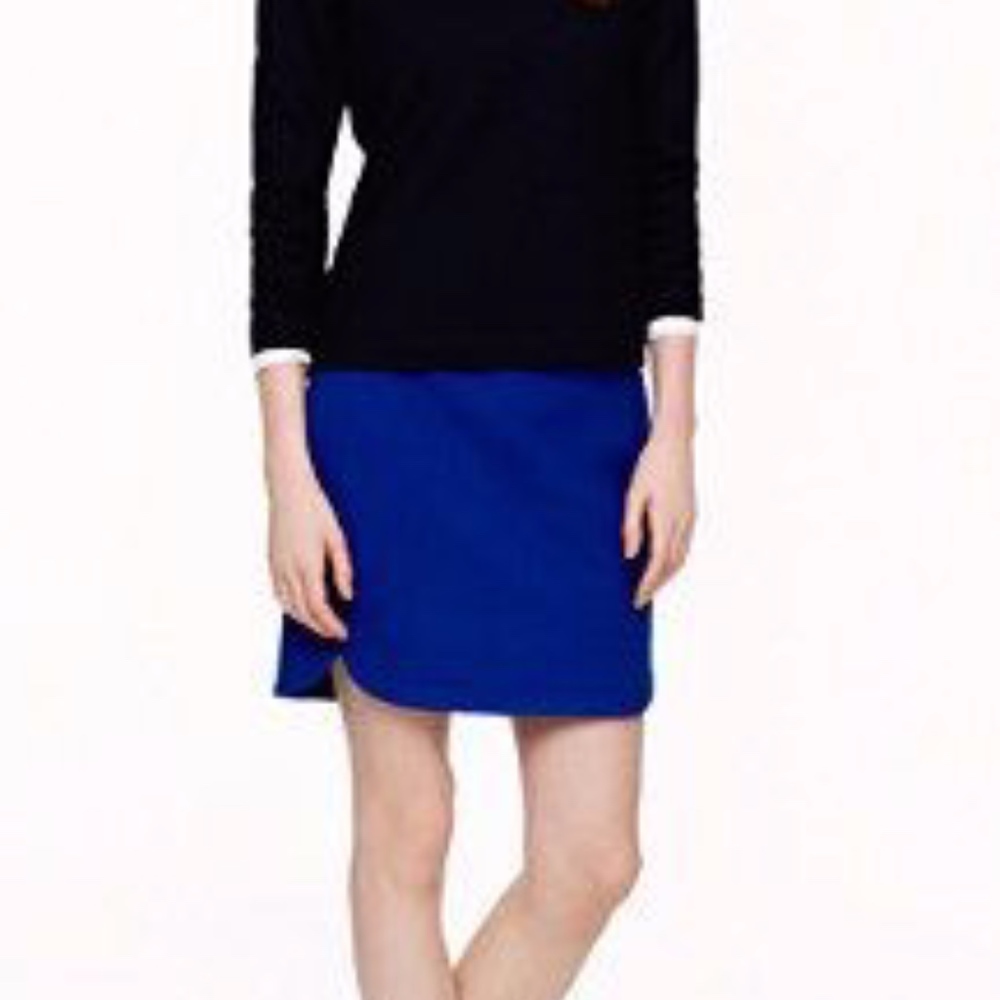 J. Crew Wool Shirttail Mini Skirt in Blue